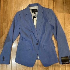 New with Tag Size 2 Banana Republic Blue Denim One Button Blazer Women Rn 54023